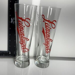 Leinenkugels Beer Glasses Set of 2 Tall Pilsner Shandy Wisconsin‎ Brewery